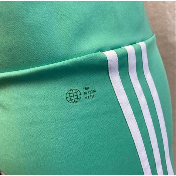 adidas Originals Mint Green 3-Stripes High Waist Bike Short NWT Size Medium - Picture 6 of 15